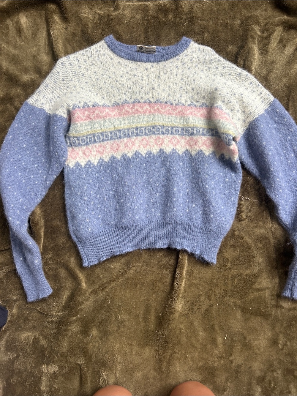 Vintage Iceland 100% Wool Fair Isle Crewneck Sweater